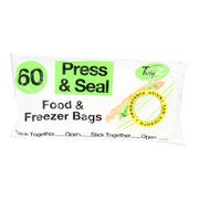 Press And Seal Food & Freezer Bags, (Pack of 60)