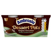 Ambrosia Dessert Pots Belgian Chocolate & Mint Fondant Sauce, 110g (Pack of 2)