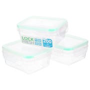 Mini Clip Lock Container 200ml (Pack of 3) - Green