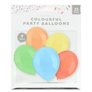 Colourful Bright Party Balloons (Pack Of 25)