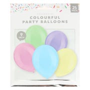Colourful Pastel Party Balloons (Pack of 25)
