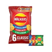 Walkers Classic Variety Multipack Crisps, 25g (Pack of 6)