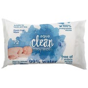 Aqua Clean Pure Baby Wipes (Pack of 72)