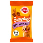 Pedigree Schmackos Adult Dog Treats Multi Mix, 86g (Pack of 12)